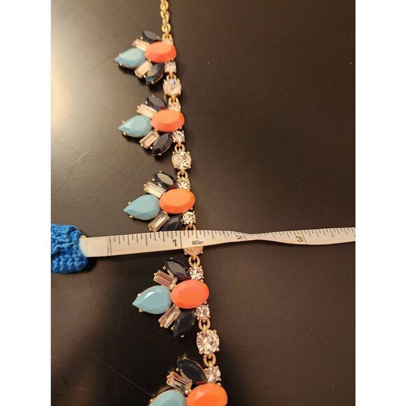 J. CREW statement necklace coral and blue - Picture 6 of 6